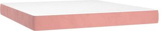 vidaXL Colchón de muelles ensacados terciopelo rosa 160x210x20 cm vidaXL