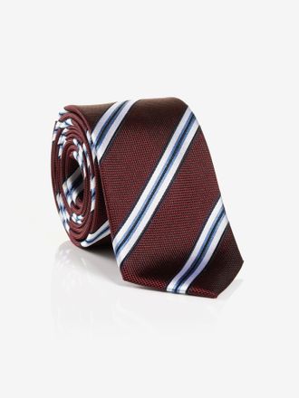 Monti Krawatte MONTI THOMA, Herren, rot (bordeaux gestreift), Seide, gestreift, Krawatten Krawatte, aus reiner Seide - mit klassischem Streifen-Dessin und T