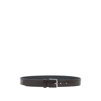 Frankie Shop Accessoires, Dames, Bruin, M, Leer, Toni Croc Patent Lederen Riem