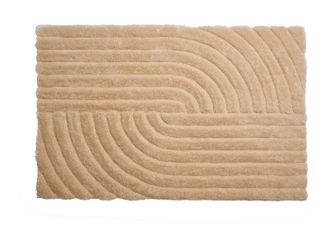 Vente-Unique Alfombra shaggy de pelo largo en relieve - 200 x 290 cm - Beige oscuro - MERISA