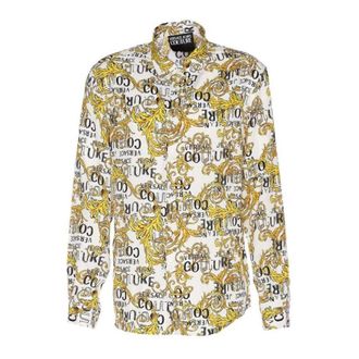 Versace Jeans Couture Witte Casual Overhemden 74Gal 2R0Ns 219G03 - Heren - Casual Overhemden - Veelkleurig - 2XL - Overhemden