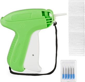 Relaxdays Set De 2 Pistolas Etiquetadoras Ropa, Flechadora Para Tiendas Con 10 Agujas, 10000 Hilos Pl&aacute;stico, Verde Y Blanco/blanco
