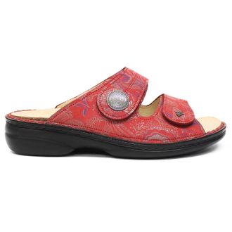 Finn Comfort Sansibar Leather Synthetic Womens Slides Sandals - Pomodore - Size:UK 6.5