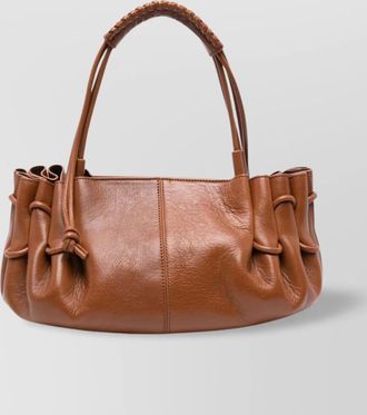 Hereu medium leather shoulder bag with top handle
