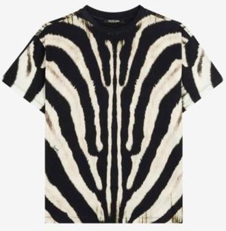 Roberto Cavalli Zebra Printed Cotton T-Shirt, Size X-Small