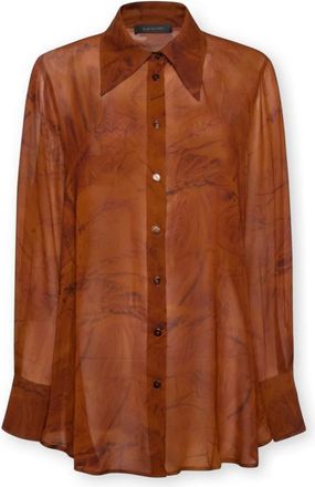 Elena Miro Overhemden, Dames, Bruin, 2Xl, Shirts