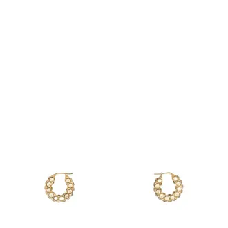 Amina Muaddi Earrings, female, Yellow, Size: ONE SIZE Embellished Metal Small Jaheel Earrings