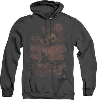 Gildan Superman Somber Power Adult Heather Hoodie / Hooded Sweatshirt