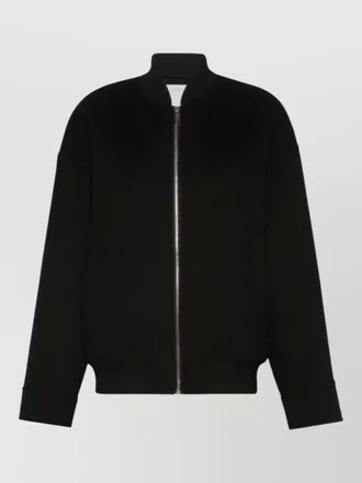 Sportmax bomber jacket high collar ribbed cuffs hem