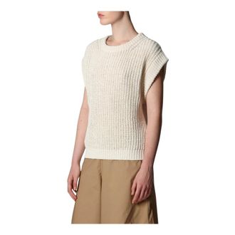 Roberto Collina Round-neck Knitwear, female, Beige, Size: XS Rundhals Pullunder