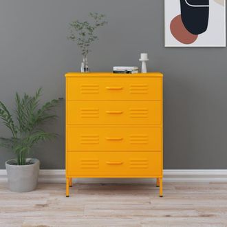 Berkfield Home Chest of Drawers Mustard Yellow 80x35x101.5 cm Steel