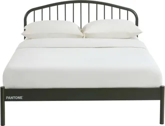 Pantone Cama 140x190 de metal verde oliva con somier incluido
