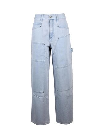 Isabel Marant Purple Cotton Wide-Leg Jeans