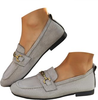 Generic Loafers for Women Business Casual Shoes Lightweight Loafer Slip On Work Flats Womens Wide Loafers Dressy Cute Ladies Flat Walking Shoes Low Top Round 