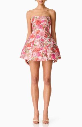 Elliatt Floralie Floral Brocade Party Dress in Pink Floral at Nordstrom, Size Xx-Large