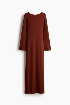 H&M Textured-knit Maxi Dress in Brown at Nordstrom, Size X-Large