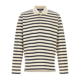 Junya Watanabe Polo Shirts, male, Multicolor, Size: L Embroidered Cotton Oversize Polo Shirt