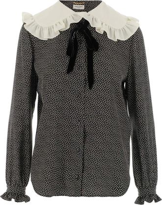 Saint Laurent Blouse met stippen - Zwart