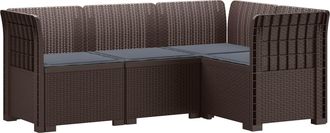 vidaXL Sof&aacute; De Jard&iacute;n Para 4 Personas Con Cojines Estilo Rattan Pp Vidaxl