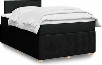 vidaXL Cama Box Spring Con Colch&oacute;n Tela Negro 120x190 Cm Vidaxl