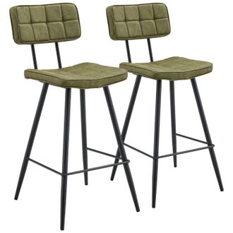 Happy Garden Happy Garden - Lote De 2 Taburetes De Bar Fernand De Polipiel Verde