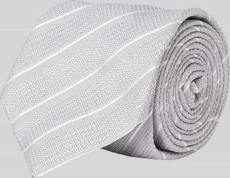 Gierremilano Seidenkrawatte mit feinem Strukturmuster in Silber, Größe 1