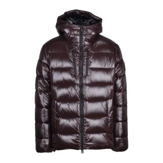 Save The Duck Down Jackets, male, Brown, L, Padded Nylon Jacket Luck 19 Zip