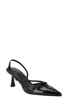 Calvin Klein Tarlie Pointed Toe Slingback Pump in Black at Nordstrom, Size 7.5