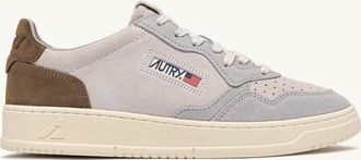 Autry MEDALIST LOW TRICOLOR SNEAKERS IN WHITE CIGAR AND VAPOR SUEDE