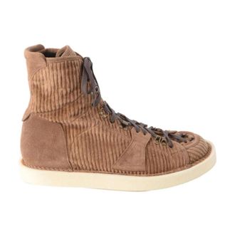 Dolce & Gabbana Lace-up Boots, male, Brown, Size: 11 1/2 US Corduroy Laced Boots