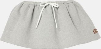Miu Miu Logo cotton fleece miniskirt
