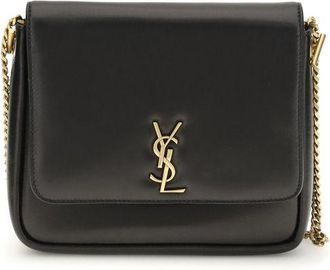 Saint Laurent Zwarte Kalfsleer Bos Taurus Schoudertas