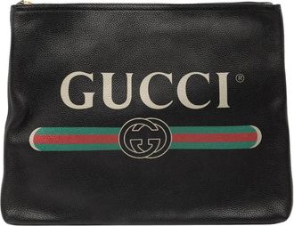 Gucci Pre-owned Leren Ritsportemonnee - Dames - Vintage Clutch - Zwart - ONE Size - Leer - Vintage