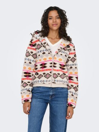 Only Outdoorjacke ONLY ONLANNA CONTACT AOP HOOD JACKET OTW CS, Damen, Gr. XL, pumice stone aop:aztec fuchsia lila, Web, Obermaterial: 100% Polyester, bedru