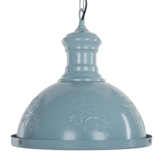 Beliani L&aacute;mpara Colgante De Techo De Metal Azul 32 Cm Estilo Industrial Retro Didessa