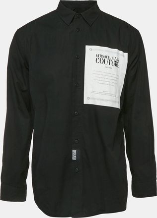 Versace Jeans Couture Black Printed Cotton Shirt