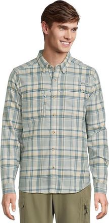 Columbia Wild Cast Flannel Shirt Mens T Shirt Crushed Blue Backwater Tartan : 2XL, Cotton/Elastane