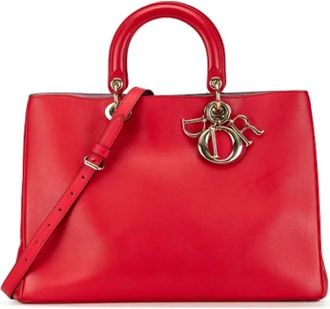 Dior Pre-owned Tote Bags, female, Red, Size: ONE SIZE Pre-owned Leather dior-bags