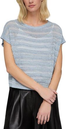Lafayette 148 New York Lace And Ottoman Stitch Bateau Linen & Silk-Blend Sweater