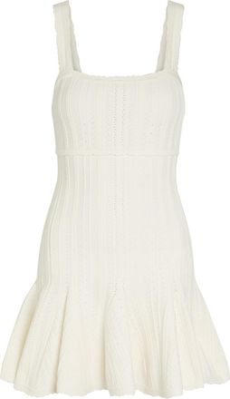 LoveShackFancy Loveshackfancy Tabatha Pointelle-knit Mini Dress - White - S (UK8-10 / S)