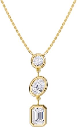 Diamond2Deal 18k Vermeil Plated Silver 2.25 Ct Lab Grown Diamond Pendant Necklace 18