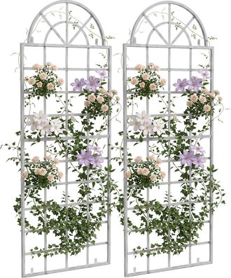 Clp Clp - Set De 2 Vallas Met&aacute;licas Viva Para Plantas Trepadoras Blanco Antiguo