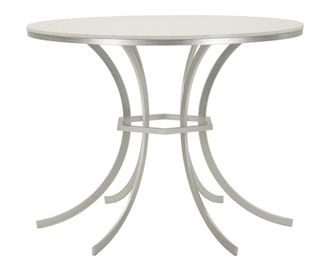 Mauro Ferretti Mesa de comedor de metal plateado y m&aacute;rmol cm &oslash; 100x76,5