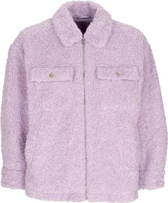 Obey Paarse Sherpa Teddybeerjas Vrouwen - Dames - Jassen - Paars - XS - Polyester - Jassen