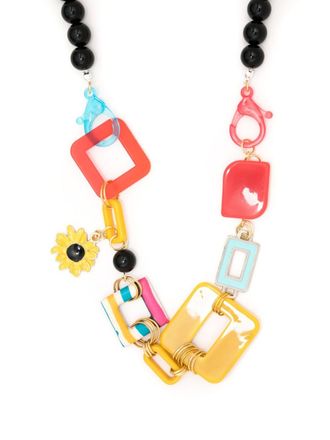 Amir Slama floral-appliqu&eacute; contrast necklace - Multicolour