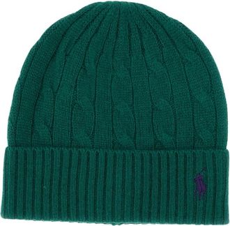 Polo Ralph Lauren Wollen Beanie - Dames - Hoeden - Groen - ONE Size - Wol - Accessoires