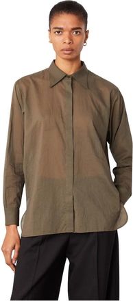 Officine G&eacute;n&eacute;rale Olive Night Shirt - Dames - Overhemden - Groen - XS - Katoen - Overhemden