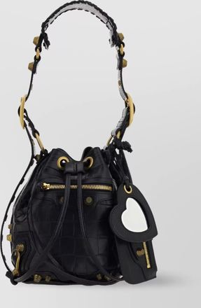 Balenciaga embossed crocodile texture shoulder bag