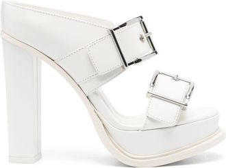 Alexander McQueen Leath S sandals - women - Calf Leather/Calf Leather/Calf Leather/Rubber - 38 - White