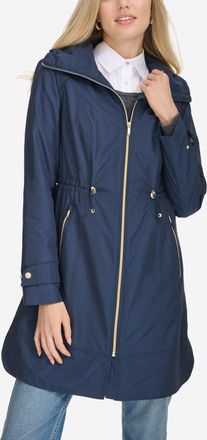 Cole Haan Womens Packable Rain Jacket - Blue Size Medium